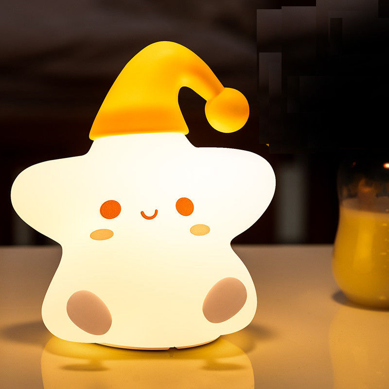 Creatief geschenk sterren siliconen pat lamp slaapkamer bed led kleine nacht licht schattig kinderen verjaardagsgeschenk
